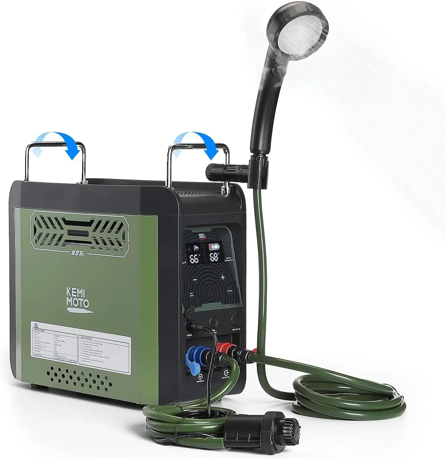 KEMIMOTO Portable Shower Butane Water Heater with Pump For Outdoor Camping Hunting Cleaning 3s Instant Hot Rechargeable Battery
KEMIMOTO Portable Shower Butane Water Heater with Pump For Outdoor Camping Hunting Cleaning 3s Instant Hot Rechargeable Battery