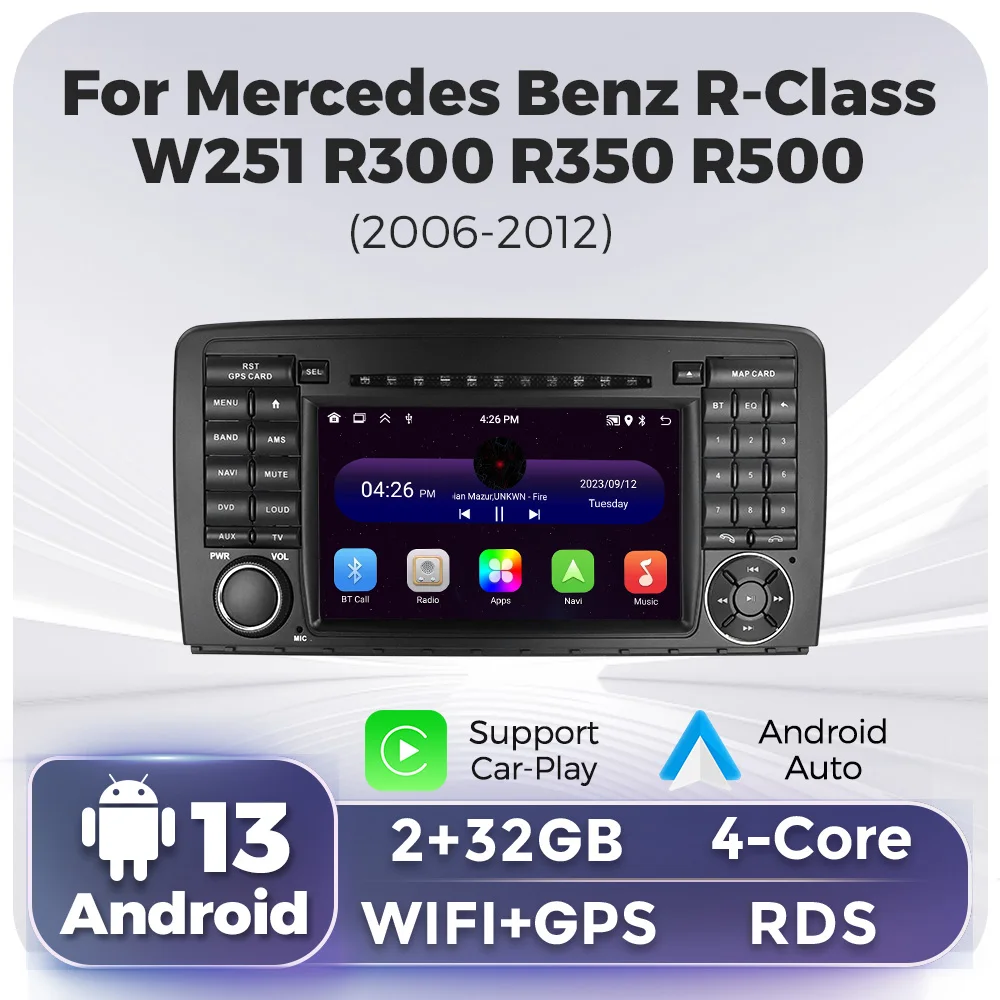 7-дюймовый автомобильный радиоприемник для Mercedes Benz R-Class W251 R300 R350 R500 2006-2012 Автомобильная аудиосистема Carplay Авто GPS-навигация WIFI RDS BT
7-дюймовый автомобильный радиоприемник для Mercedes Benz R-Class W251 R300 R350 R500 2006-2012 Автомобильная аудиосистема Carplay Авто GPS-навигация WIFI RDS BT