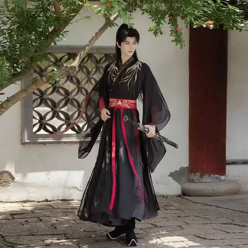 Heavy Industry Men's Hanfu Traditional Chinese Cross Collar Embroidery Suit Halloween Martial Swordsman Cosplay Outfits Han Robe
Heavy Industry Men's Hanfu Traditional Chinese Cross Collar Embroidery Suit Halloween Martial Swordsman Cosplay Outfits Han Robe