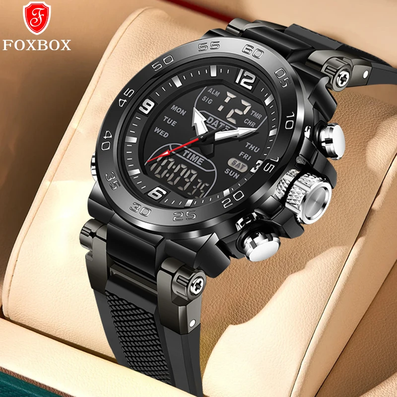 LIGE FOXBOX Outdoor Electronic Man Watch Fashion Casual Sports Waterproof Luminous Silicone Strap Digital Quartz Watches for Men
LIGE FOXBOX Outdoor Electronic Man Watch Fashion Casual Sports Waterproof Luminous Silicone Strap Digital Quartz Watches for Men
