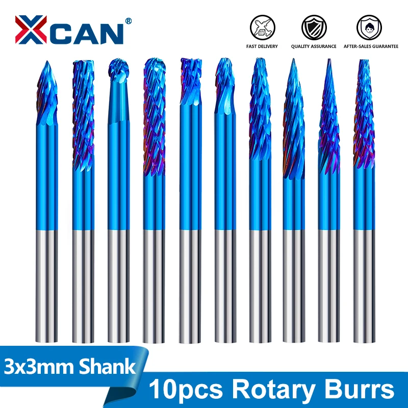 XCAN 10 шт. твердосплавные фрезы 3x3 мм, роторный рашпиль с двойным вырезом для инструментов Dremel, напильники для дерева и металла
XCAN 10 шт. твердосплавные фрезы 3x3 мм, роторный рашпиль с двойным вырезом для инструментов Dremel, напильники для дерева и металла