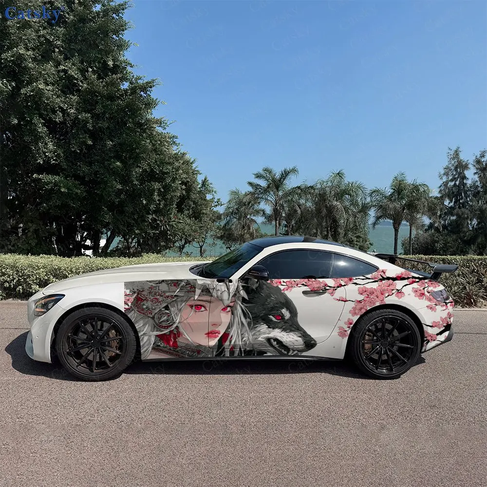 2pcs Girl and Wolf with Cherry Blossom Car Side Wraps, Self-Adhesive PVC Waterproof & Scratch-Resistant Stickers, Car Accessory
2pcs Girl and Wolf with Cherry Blossom Car Side Wraps, Self-Adhesive PVC Waterproof & Scratch-Resistant Stickers, Car Accessory