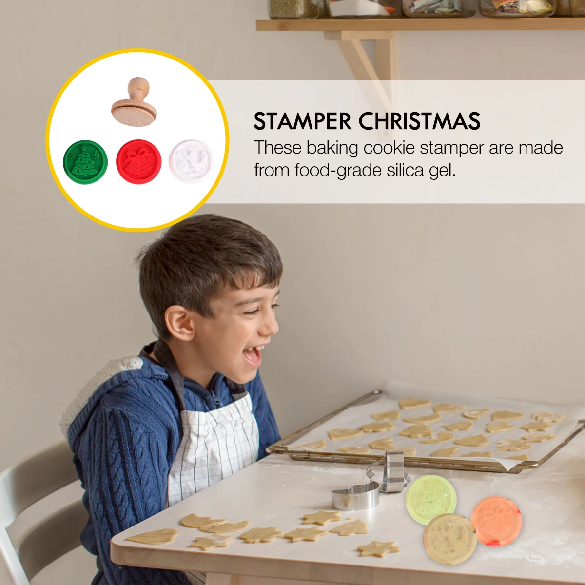 1 Wood Handle 3 Patterns Food Grade Silicone Christmas Cookie Stamper Set Easy Use Festive Baking Tool Great Gift Holiday
1 Wood Handle 3 Patterns Food Grade Silicone Christmas Cookie Stamper Set Easy Use Festive Baking Tool Great Gift Holiday