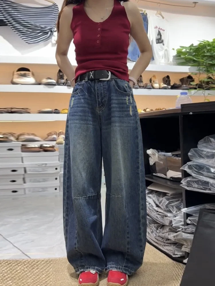 Джинсы с высокой талией и широкими штанинами, женские, прямого кроя, в стиле ретро, из денима, свободного кроя, повседневные, с высокой талией, для фигуры типа «груша», утягивающие брюки
Джинсы с высокой талией и широкими штанинами, женские, прямого кроя, в стиле ретро, из денима, свободного кроя, повседневные, с высокой талией, для фигуры типа «груша», утягивающие брюки