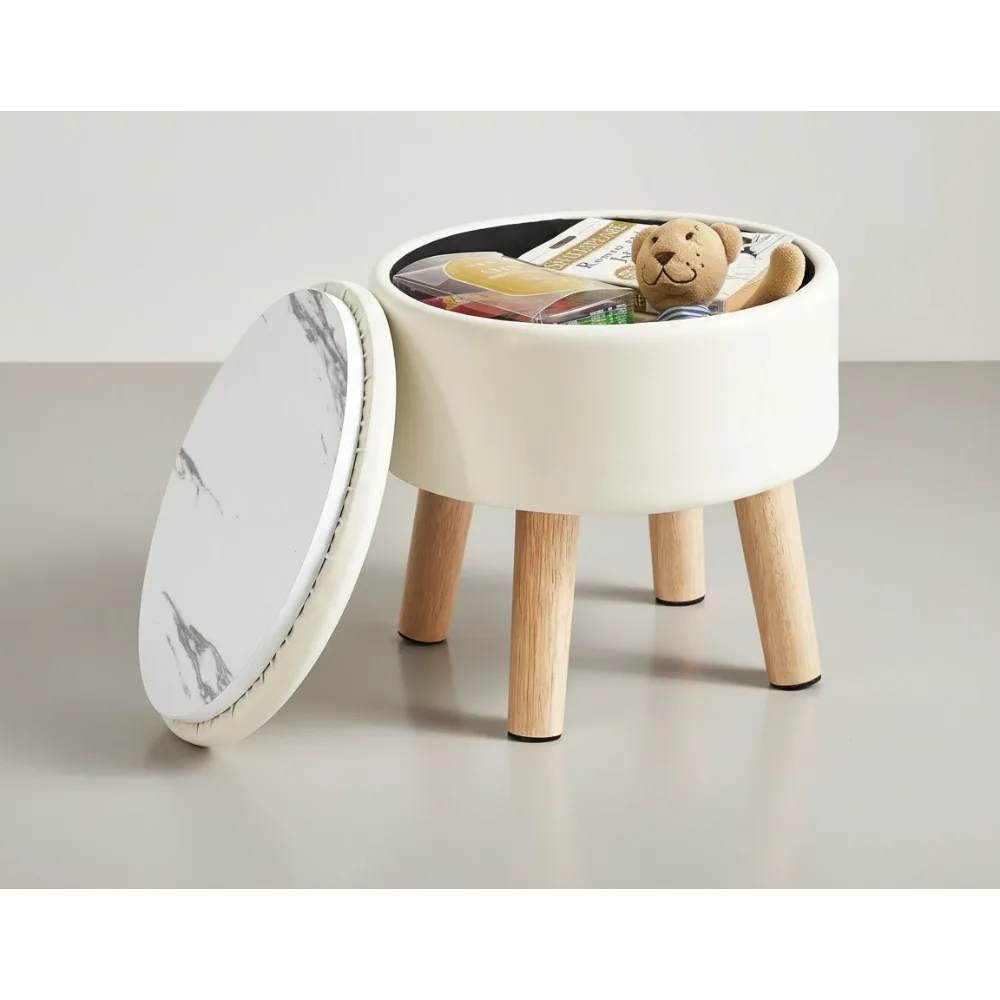 13 Inch Round Storage Ottoman Foot Stool with Padded Seat, PU Leather Mini Footrest for Living Room Bedroom Office
13 Inch Round Storage Ottoman Foot Stool with Padded Seat, PU Leather Mini Footrest for Living Room Bedroom Office