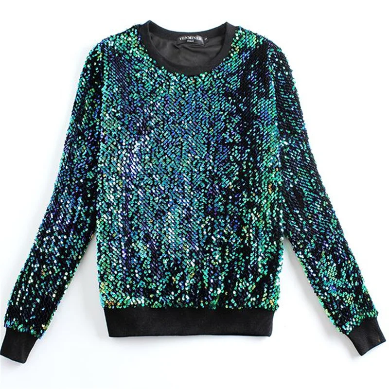 New Fashion women Hoodies Round neck brand Sequined beading gold green Sweatshirts
New Fashion women Hoodies Round neck brand Sequined beading gold green Sweatshirts