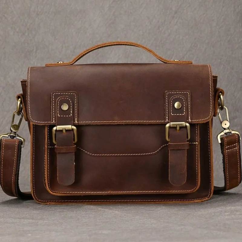 Genuine Leather Crossbody Bag for Male Retro Fashion Style Men's Messenger Bags Sling Bags with Handle Handbags
Genuine Leather Crossbody Bag for Male Retro Fashion Style Men's Messenger Bags Sling Bags with Handle Handbags