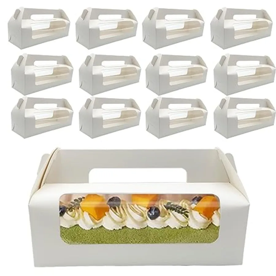 25 Pcs 10.5 Inch Window Roll Cake Gable Boxes Bulk with Handle and Cake Boards, Homemade and Bakery Paper Favor Containers, Eas
25 Pcs 10.5 Inch Window Roll Cake Gable Boxes Bulk with Handle and Cake Boards, Homemade and Bakery Paper Favor Containers, Eas
