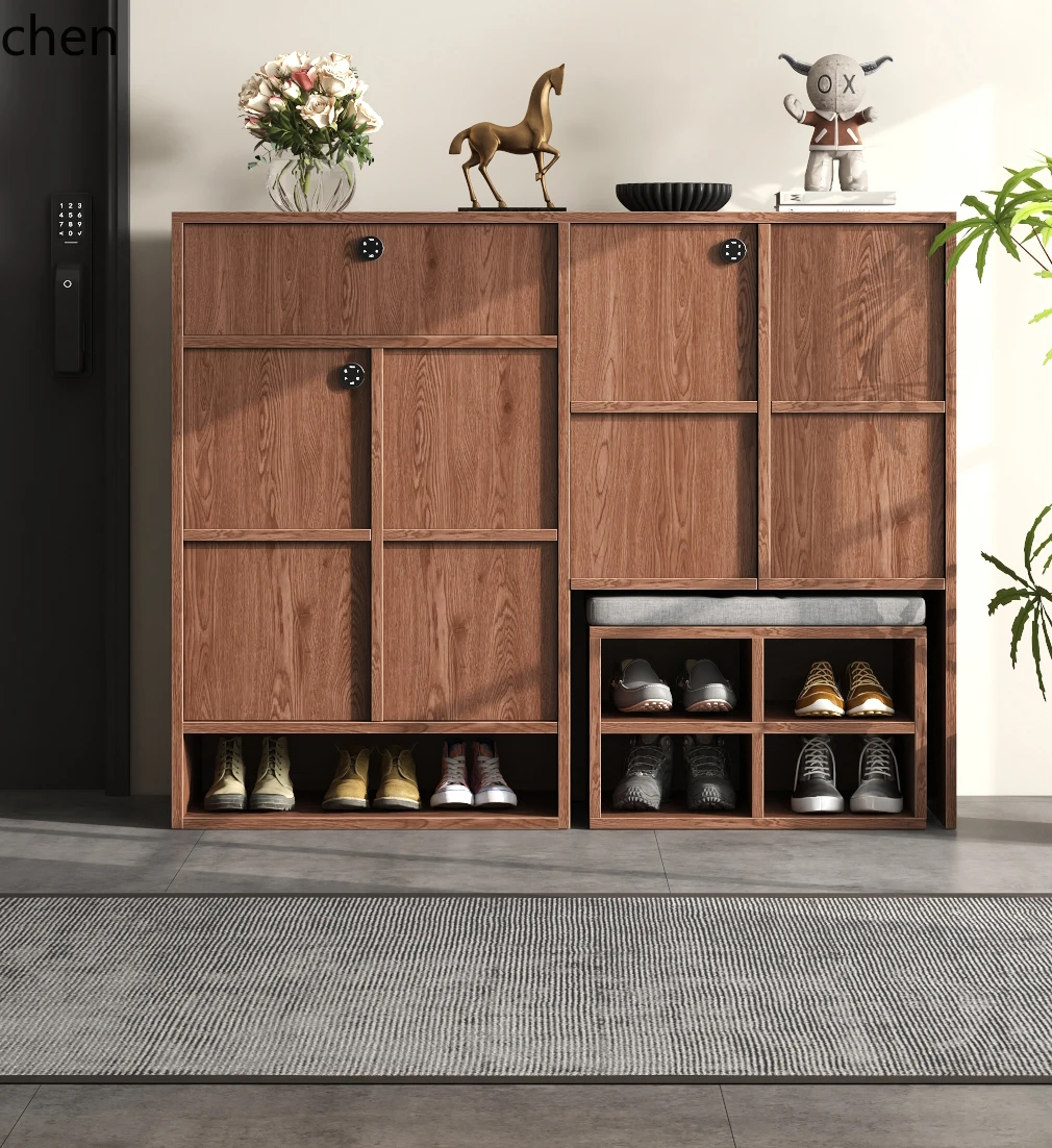 LXC solid wood shoe cabinet at the entrance of the household, outside the corridor, corridor seat with door storage cabinet
LXC solid wood shoe cabinet at the entrance of the household, outside the corridor, corridor seat with door storage cabinet