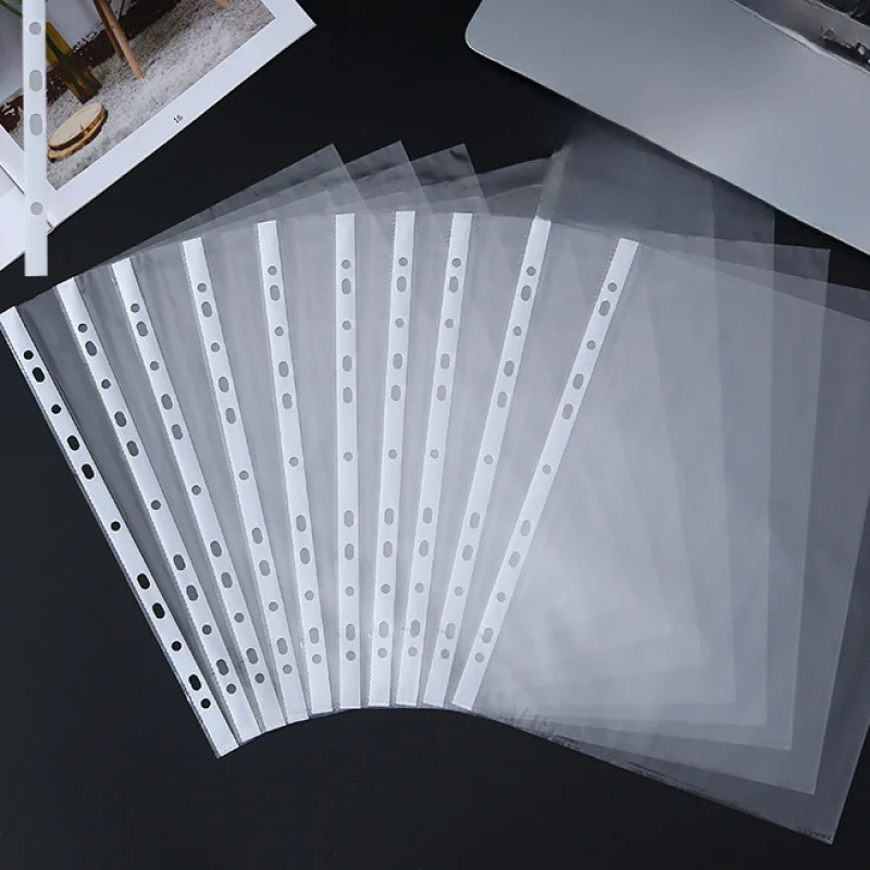 New 10pcs 11holes Transparent Punched File Folders for A4 Documents Sleeves Leaf Documents Bag Protector Office Supplies
New 10pcs 11holes Transparent Punched File Folders for A4 Documents Sleeves Leaf Documents Bag Protector Office Supplies