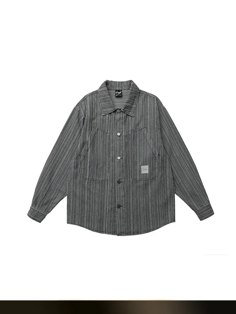 American Retro Waed Striped Denim irt Loose Casual Collar Autumn Season Versatile Couple's irt Cotton Polyester Blend
American Retro Waed Striped Denim irt Loose Casual Collar Autumn Season Versatile Couple's irt Cotton Polyester Blend