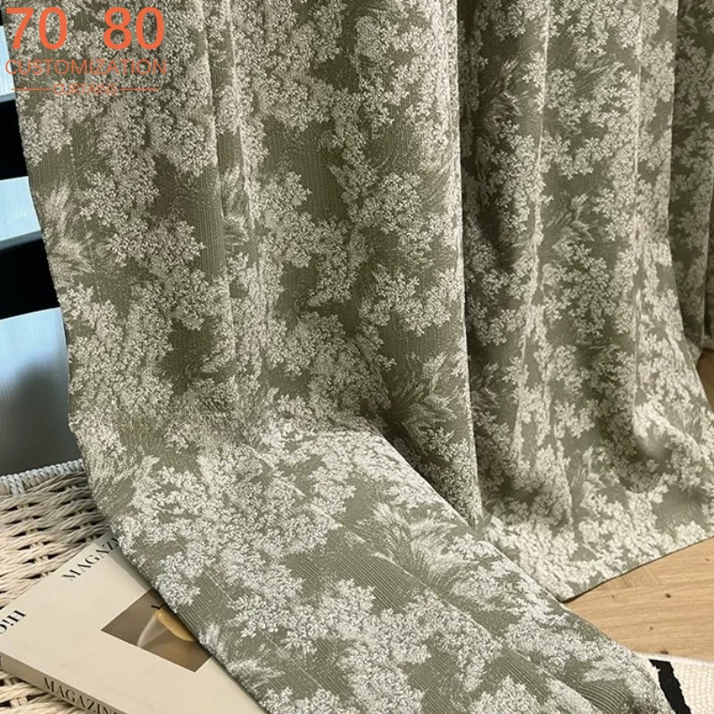 Retro Olive Green Dark Jacquard Chenille Curtains for Bedroom Living Room Partition Curtains Customized Finished Products
Retro Olive Green Dark Jacquard Chenille Curtains for Bedroom Living Room Partition Curtains Customized Finished Products