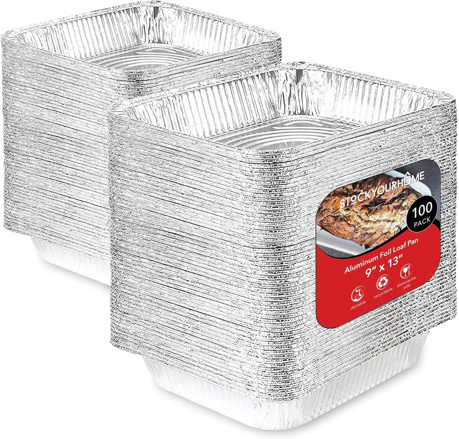 100 Pack 9x13 Disposable Aluminum Foil Baking Pans - Deep Steam Table Size for Cooking, Heating & Food Storage
100 Pack 9x13 Disposable Aluminum Foil Baking Pans - Deep Steam Table Size for Cooking, Heating & Food Storage