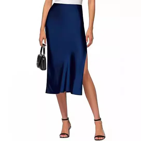 Fashionable Satin Half Skirt with Slit for Women High Waist Elastic Slimming Versatile Mid-Calf Elegant Style Spring 2024
Fashionable Satin Half Skirt with Slit for Women High Waist Elastic Slimming Versatile Mid-Calf Elegant Style Spring 2024