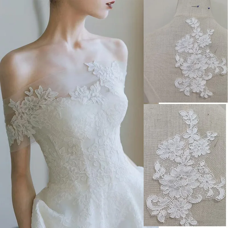 Bone line Lace Appliques Clothing Accessories for Handmade DIY Wedding Dresses Wedding Shoes and Other Garments
Bone line Lace Appliques Clothing Accessories for Handmade DIY Wedding Dresses Wedding Shoes and Other Garments