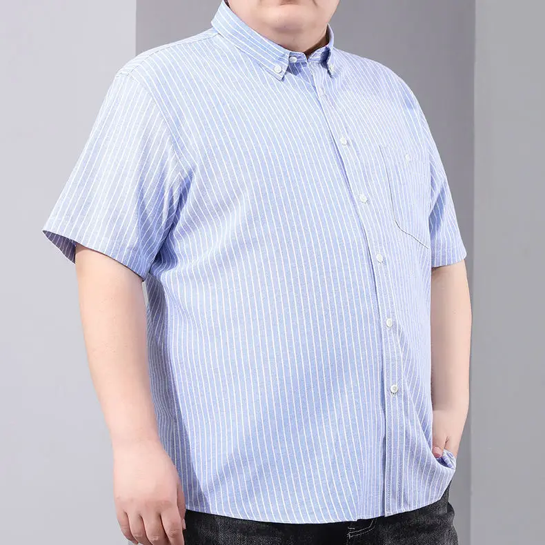 2023 Men's Short Sleeve Oxford Striped Business Shirt Cotton Casual Comfortable Breathable Button Design Loose Male Blouse Y106
2023 Men's Short Sleeve Oxford Striped Business Shirt Cotton Casual Comfortable Breathable Button Design Loose Male Blouse Y106