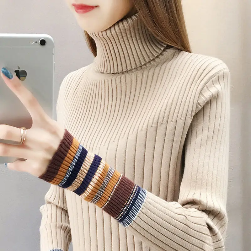 Fashion Turtleneck Knitted Spliced Screw Thread Korean Sweater Women's Clothing 2022 Autumn New Loose Casual Pullovers Warm Tops
Fashion Turtleneck Knitted Spliced Screw Thread Korean Sweater Women's Clothing 2022 Autumn New Loose Casual Pullovers Warm Tops