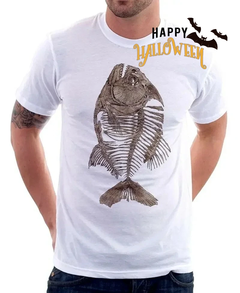 Piranha Fish Skeleton Bone Angler White T-Shirt Cotton O-Neck Short Sleeve Men's T Shirt New Size S-3XL
Piranha Fish Skeleton Bone Angler White T-Shirt Cotton O-Neck Short Sleeve Men's T Shirt New Size S-3XL