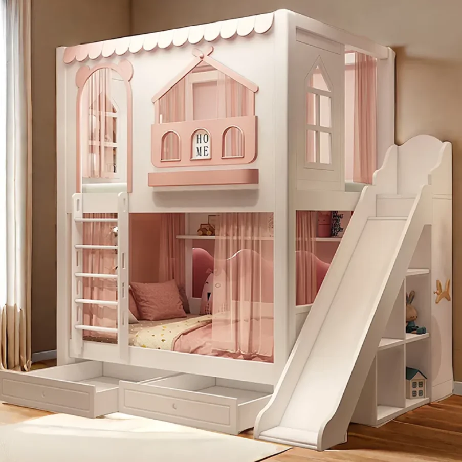 #Children's Modern Eco-Friendly Bunk Bed Two-Story Full Size Wood Frame With Guardrail For Bedroom Use
#Children's Modern Eco-Friendly Bunk Bed Two-Story Full Size Wood Frame With Guardrail For Bedroom Use