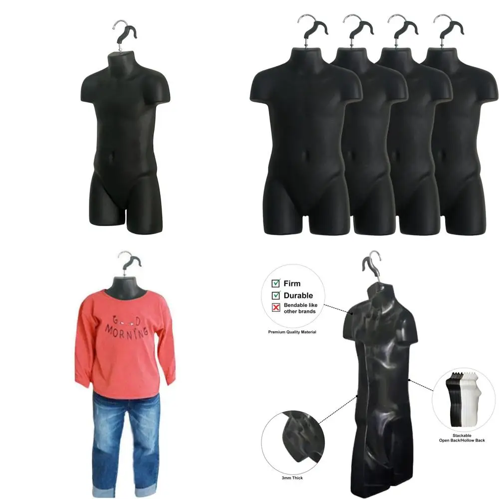 Stackable Black Children's Hollow Back Display Racks for T-Shirts, 5T-7 Size
Stackable Black Children's Hollow Back Display Racks for T-Shirts, 5T-7 Size