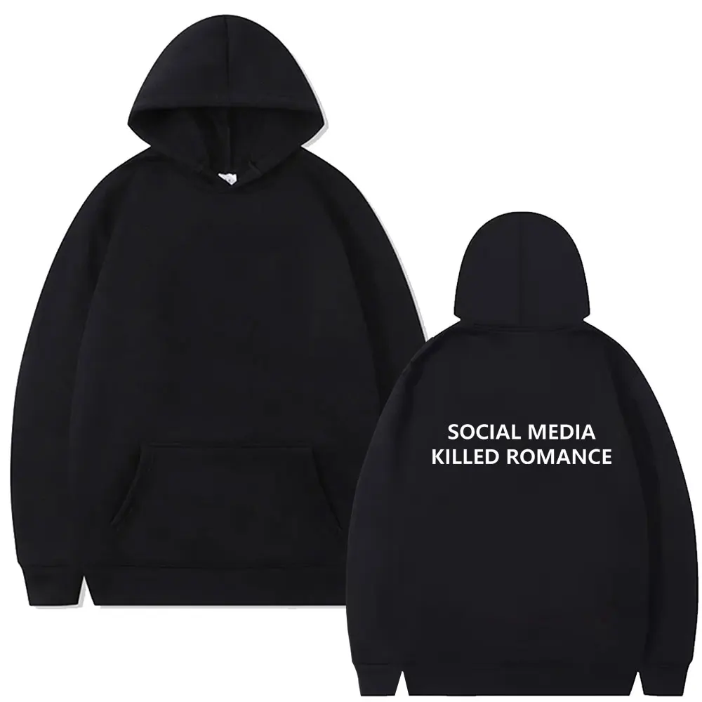 Social Media Killed Romance Hoodie Men Women Fashion Aesthetic Valentine's Lover Hooded Sweatshirt Male Casual Vintage Pullover
Social Media Killed Romance Hoodie Men Women Fashion Aesthetic Valentine's Lover Hooded Sweatshirt Male Casual Vintage Pullover