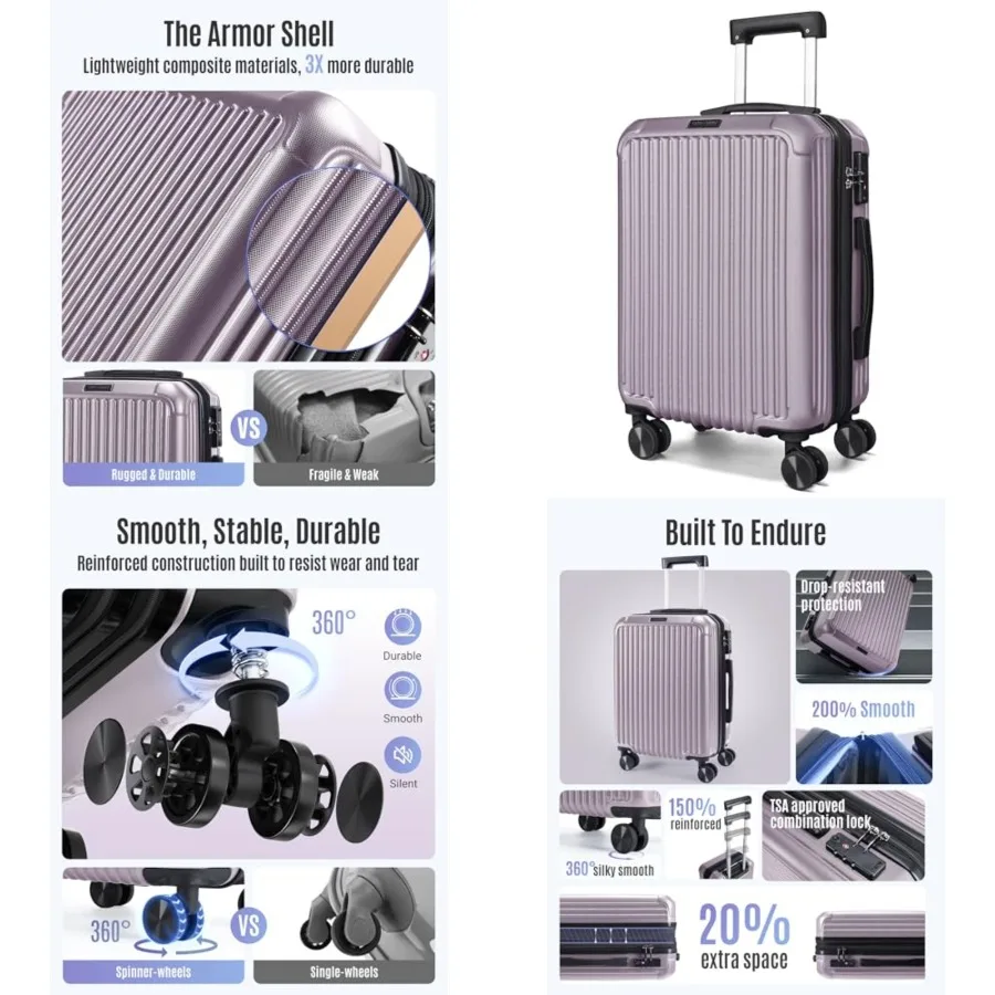 Carry On Luggage 22x14x9 Airle Approved, Durable Hard Shell Carry On Suitcases with Wheels, Expandable Hardside Lightweight Tra
Carry On Luggage 22x14x9 Airle Approved, Durable Hard Shell Carry On Suitcases with Wheels, Expandable Hardside Lightweight Tra