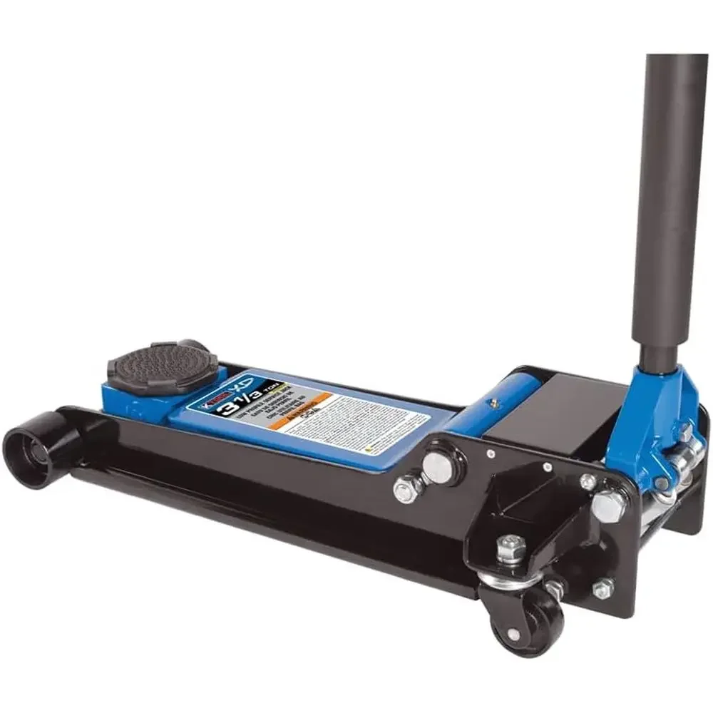 3.33 Ton Dual Pump Service Floor Jack for Garages and DIY, 6600 lbs. Capacity, 3.5-21.375 Lift Range, Heavy Duty Steel, Black/Bl
3.33 Ton Dual Pump Service Floor Jack for Garages and DIY, 6600 lbs. Capacity, 3.5-21.375 Lift Range, Heavy Duty Steel, Black/Bl