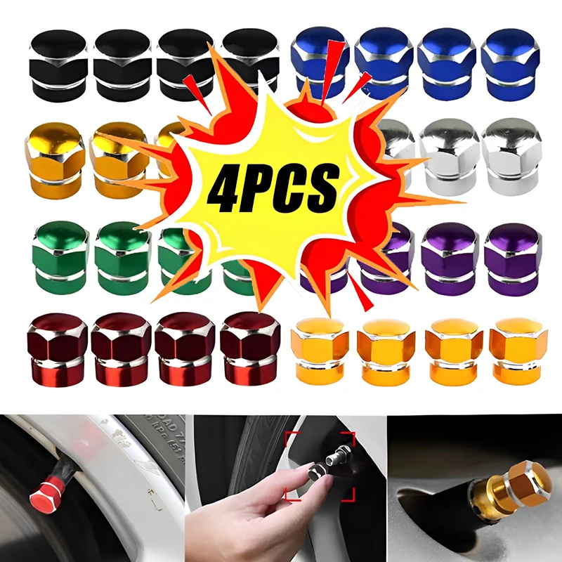 4PCS Colorful Aluminum Car Tire Valve Caps Large Hexagonal Colorful Tire Shade Caps Dustproof and Leak-proof Motorcycle Parts
4PCS Colorful Aluminum Car Tire Valve Caps Large Hexagonal Colorful Tire Shade Caps Dustproof and Leak-proof Motorcycle Parts