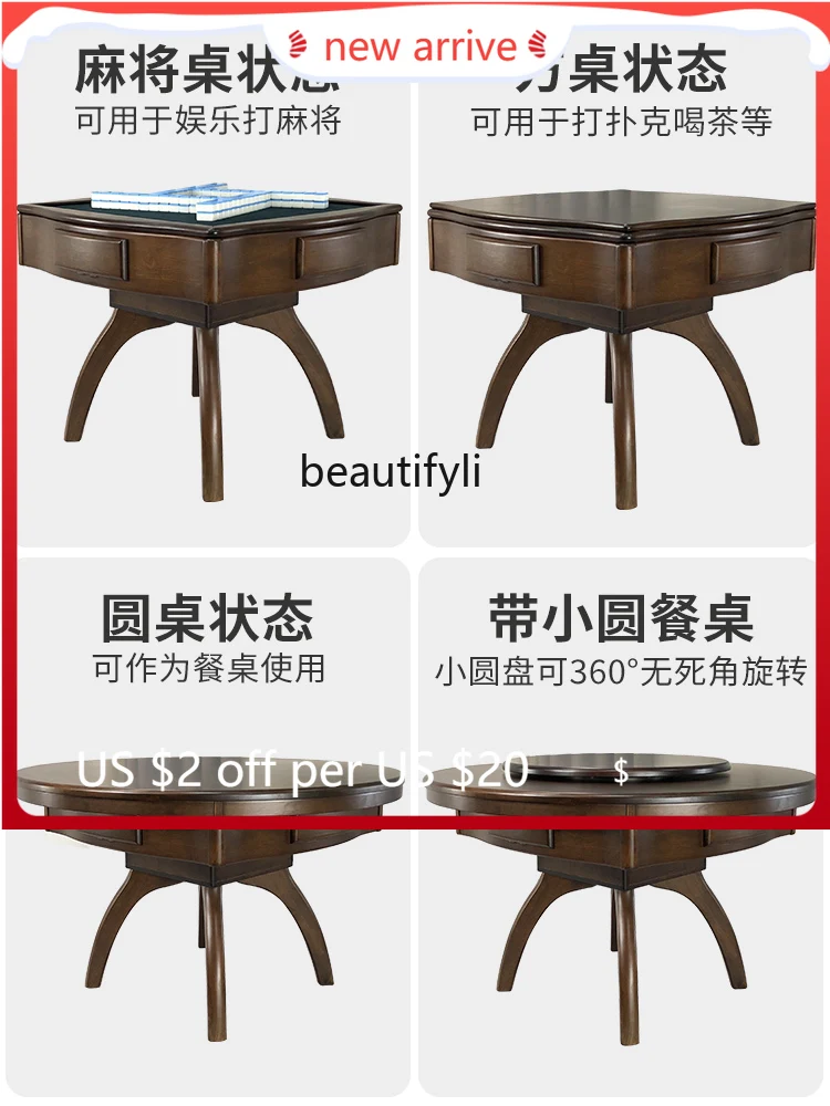 G1218 Round Table New Chinese Style Solid Wood Mahjong Machine Dining Table Dual-Purpose in One Dining Table Household
G1218 Round Table New Chinese Style Solid Wood Mahjong Machine Dining Table Dual-Purpose in One Dining Table Household