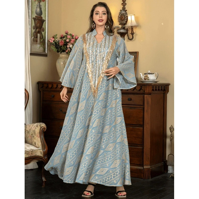 Muslim Luxury Fashion Evening Dress Dubai Dress Arab Robe Mesh Embroidered sequins Islamic Ramadan Women's Wear
Muslim Luxury Fashion Evening Dress Dubai Dress Arab Robe Mesh Embroidered sequins Islamic Ramadan Women's Wear