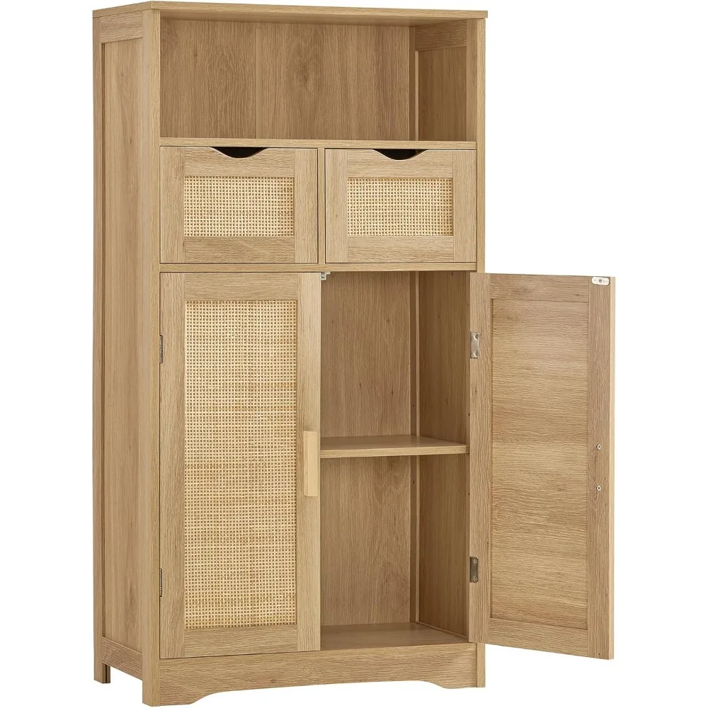 Storage Cabinet with 2 Drawers & Adjustable Shelves, Rattan Cabinet, Kitchen Pantry Cabinets, Cupboard for Living Room, Ki
Storage Cabinet with 2 Drawers & Adjustable Shelves, Rattan Cabinet, Kitchen Pantry Cabinets, Cupboard for Living Room, Ki