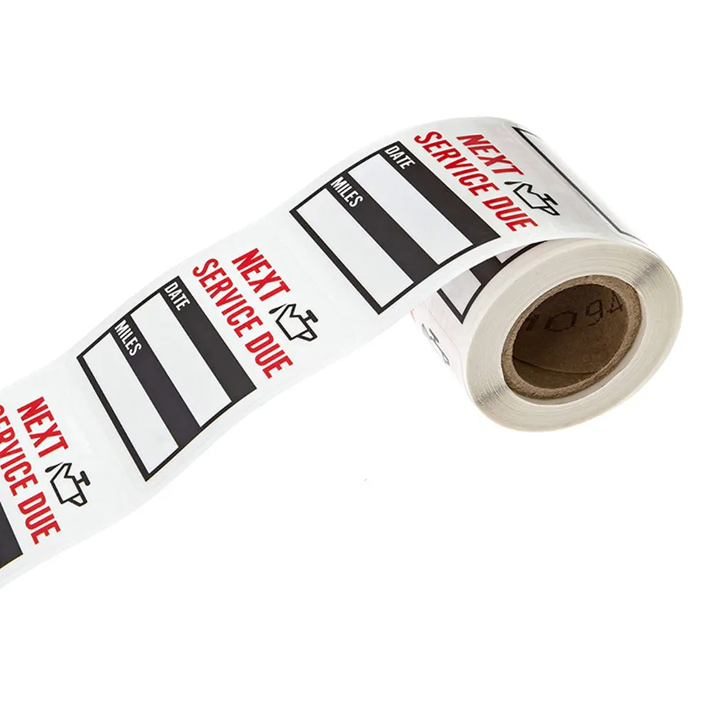 100pcs/roll Oil Change Maintenance Service Reminder Stickers Window Adhesive Labels Stickers Car Sticker "NEXT SERVICE DUE"
100pcs/roll Oil Change Maintenance Service Reminder Stickers Window Adhesive Labels Stickers Car Sticker "NEXT SERVICE DUE"