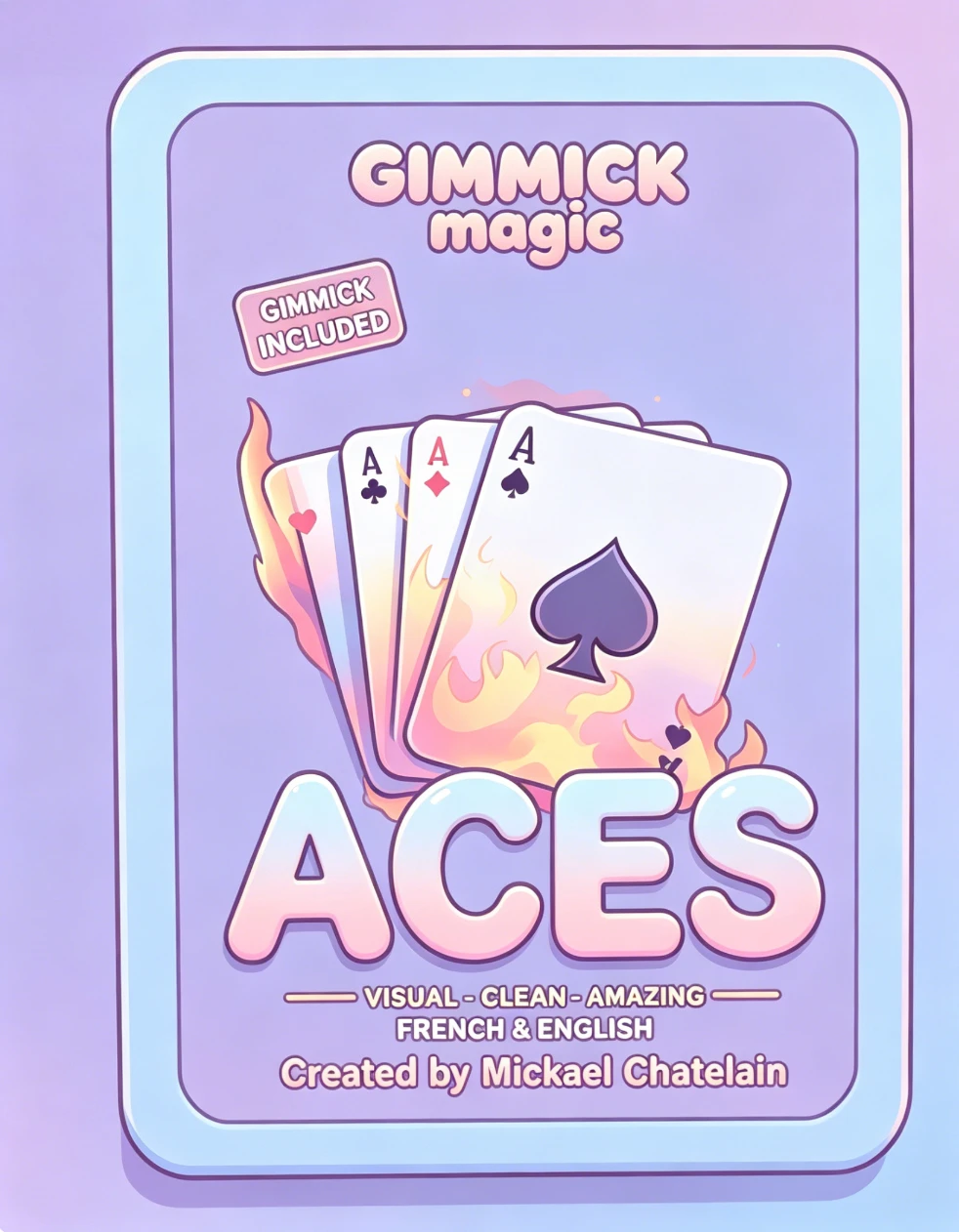 ACES By Mickael Chatelain (Gimmicks) Magic Tricks Illusions Card Magic and Trick Decks Street Performer Magician Easy To Do
ACES By Mickael Chatelain (Gimmicks) Magic Tricks Illusions Card Magic and Trick Decks Street Performer Magician Easy To Do