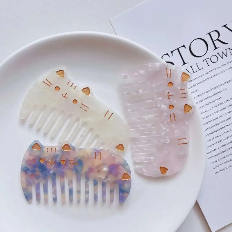 Cute Cartoon Cat Small Hair Combs Wide Tooth Acetate Hairdressing Comb Hair Brush for Women Girls Anti-static Hair Styling Tools
Cute Cartoon Cat Small Hair Combs Wide Tooth Acetate Hairdressing Comb Hair Brush for Women Girls Anti-static Hair Styling Tools