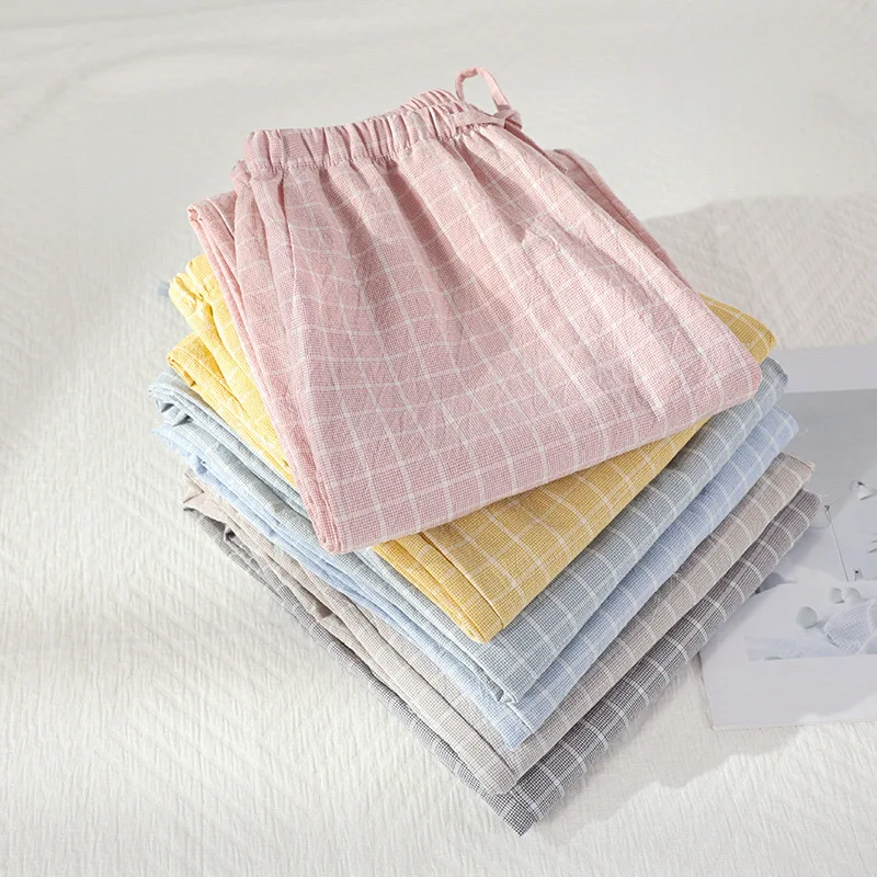 Pure Cotton Women's Pajama Pants Spring Plaid Men's Trousers Elastic Waist Simple Thin Home Sleep Bottoms Loose Night Wear
Pure Cotton Women's Pajama Pants Spring Plaid Men's Trousers Elastic Waist Simple Thin Home Sleep Bottoms Loose Night Wear