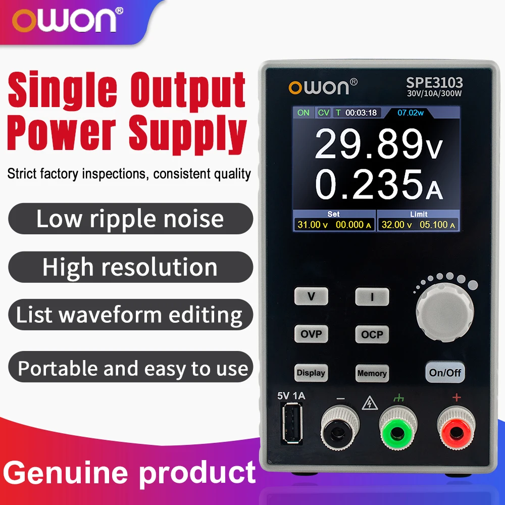 OWON SPE3103 SPE6053 Programmable DC Power Digital Regulator Switch 2.8" LCD Regulator SPE6103 SPE3102
OWON SPE3103 SPE6053 Programmable DC Power Digital Regulator Switch 2.8" LCD Regulator SPE6103 SPE3102