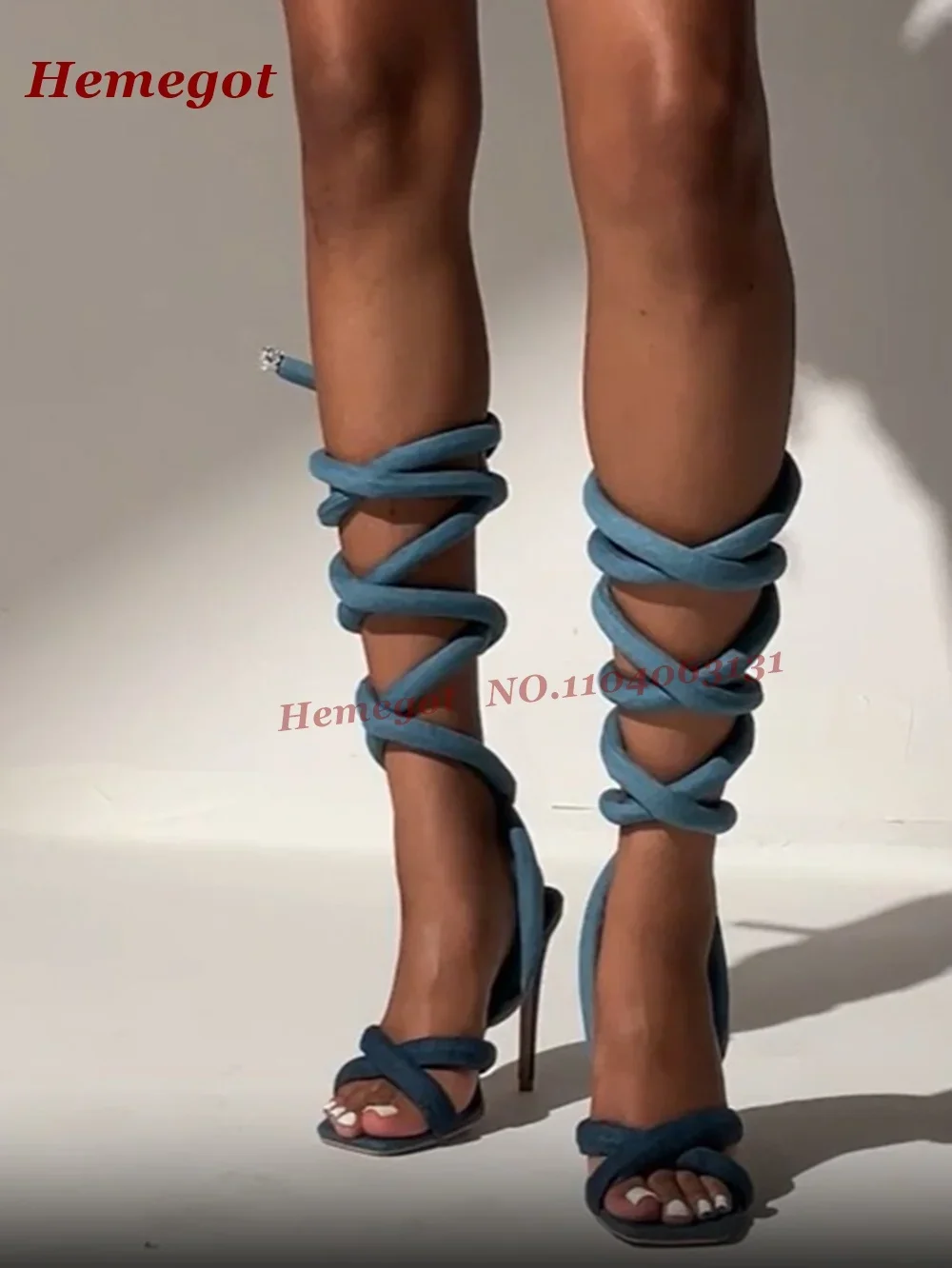 Denim Strappy Stiletto Sandals Square Toe Cross Tied Lace-Up Women's Sandals Slingback High Heels Solid Cut Out Runway Shoes
Denim Strappy Stiletto Sandals Square Toe Cross Tied Lace-Up Women's Sandals Slingback High Heels Solid Cut Out Runway Shoes