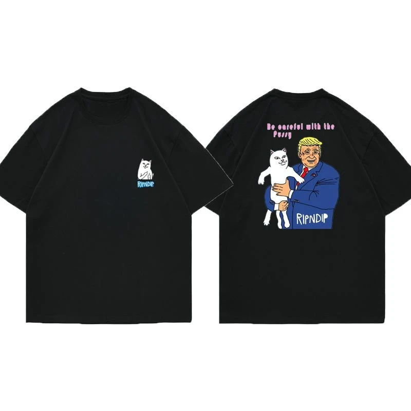 2025 Casual Pure Cotton Printing Spoof Trump and Cat Spoof Cartoon Niche American Tide Male and Female Couples
2025 Casual Pure Cotton Printing Spoof Trump and Cat Spoof Cartoon Niche American Tide Male and Female Couples