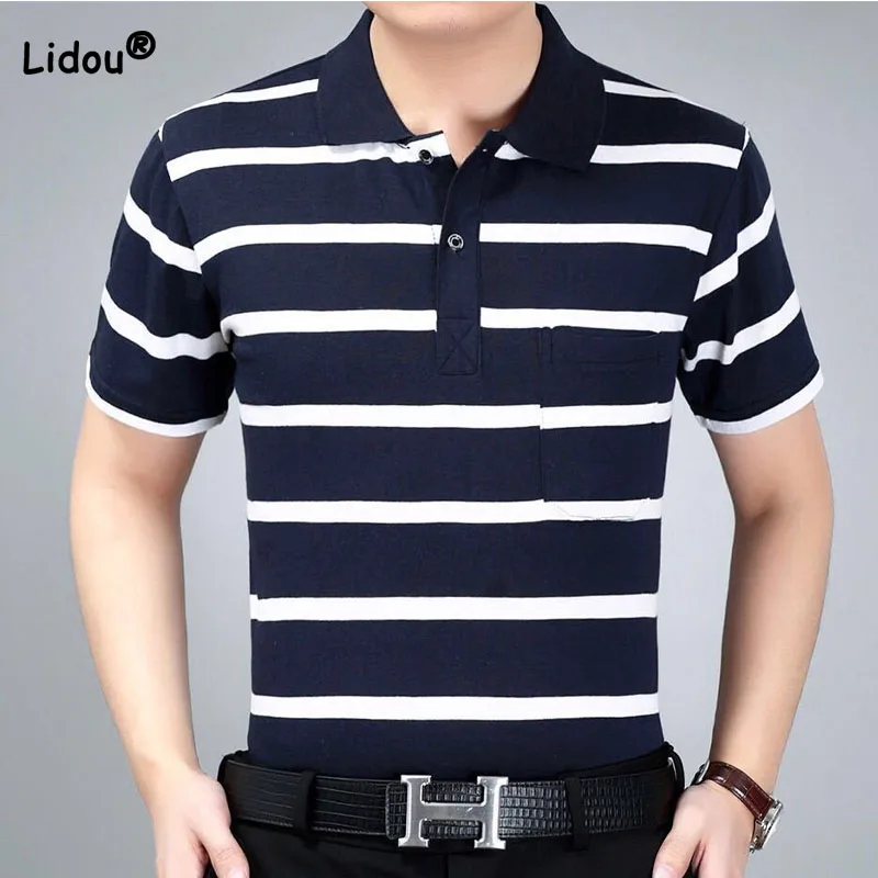 Fashionable Casual Contrast Color Striped Polo T Shirt for Men Summer New Business Office Short Sleeve Loose Tops Male Clothes
Fashionable Casual Contrast Color Striped Polo T Shirt for Men Summer New Business Office Short Sleeve Loose Tops Male Clothes