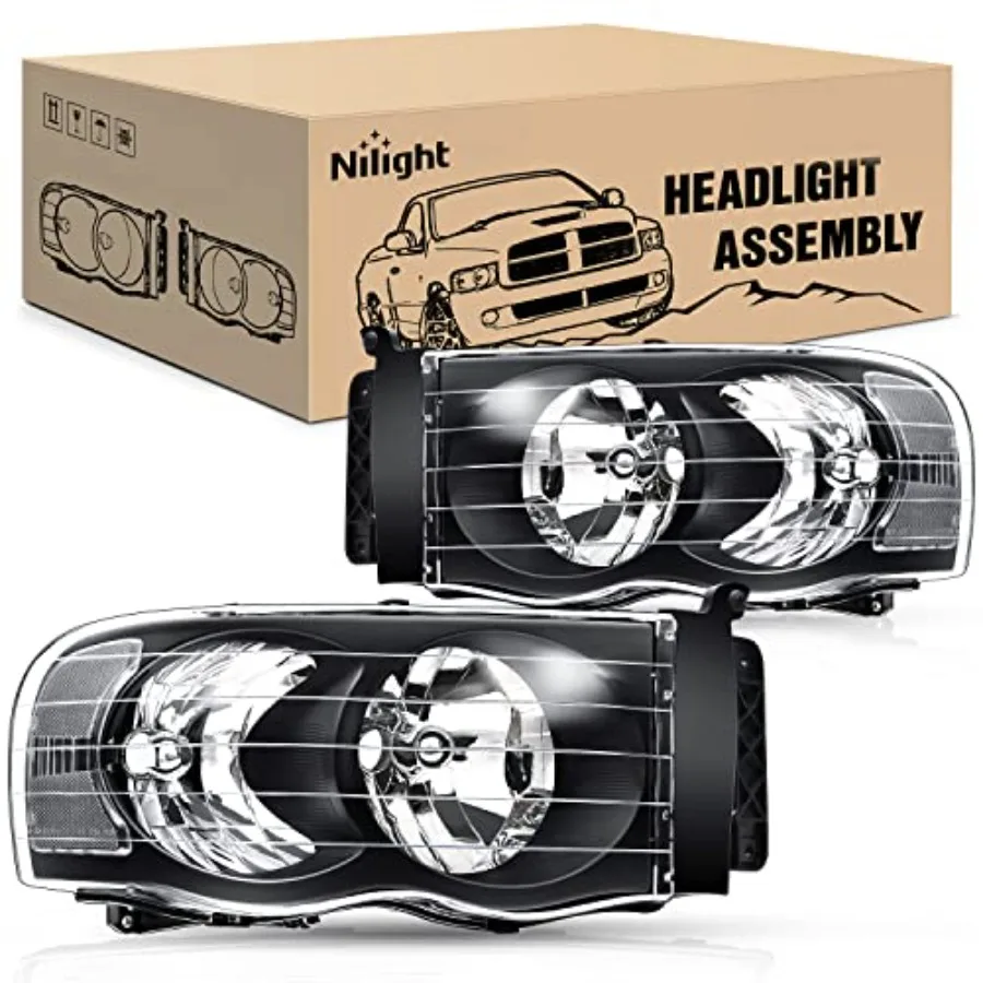 Headlights for 2002 2003 2004 2005 Ram 1500 2500 3500 Truck Black Housing Clear CornerHeadlight Assembly Replacement kit Driver
Headlights for 2002 2003 2004 2005 Ram 1500 2500 3500 Truck Black Housing Clear CornerHeadlight Assembly Replacement kit Driver