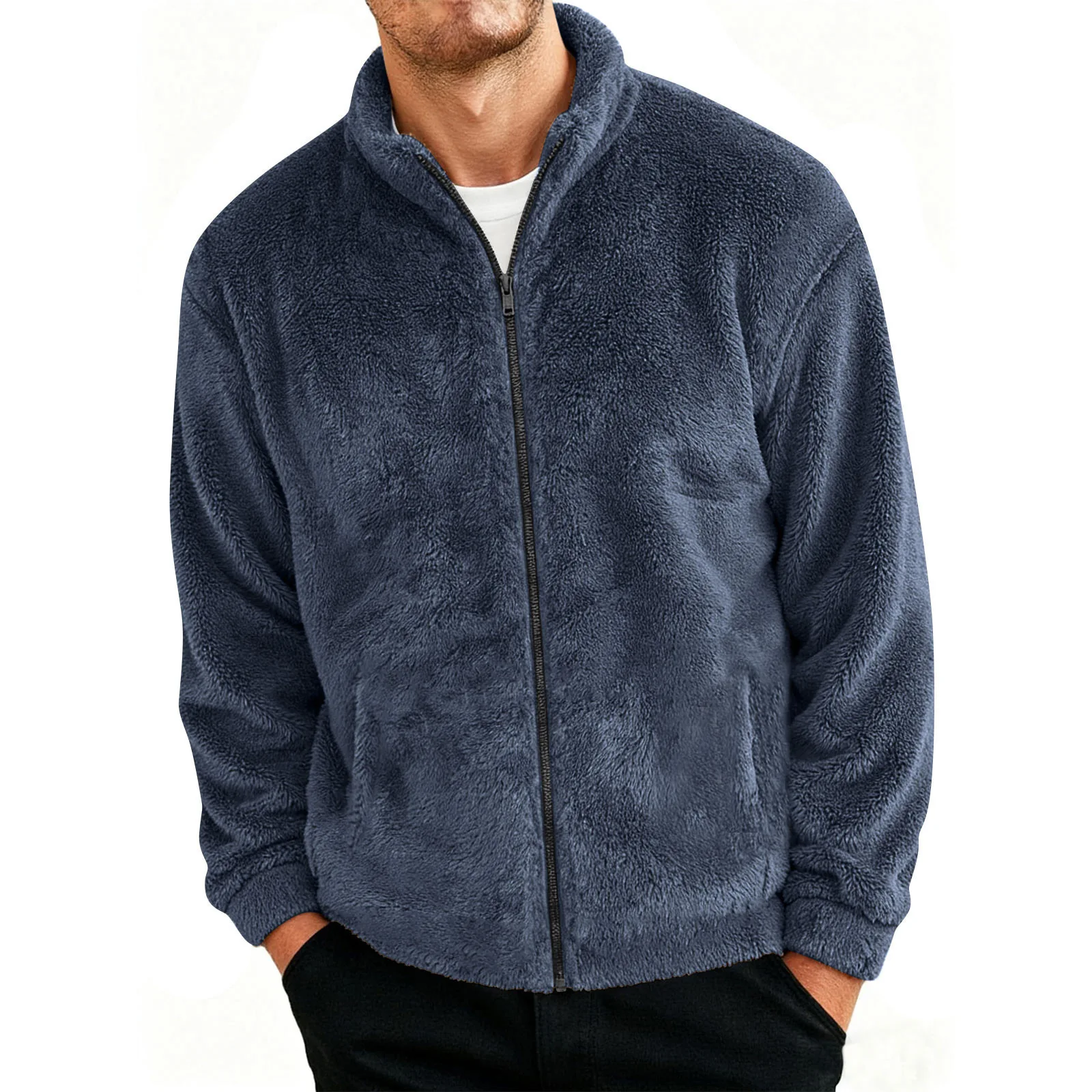 Men's Jacket Cardigan Fleece Long Sleeve Stand Collar Full Zip Open Front Thermal Coat Fall Winter Warm Outwear
Men's Jacket Cardigan Fleece Long Sleeve Stand Collar Full Zip Open Front Thermal Coat Fall Winter Warm Outwear