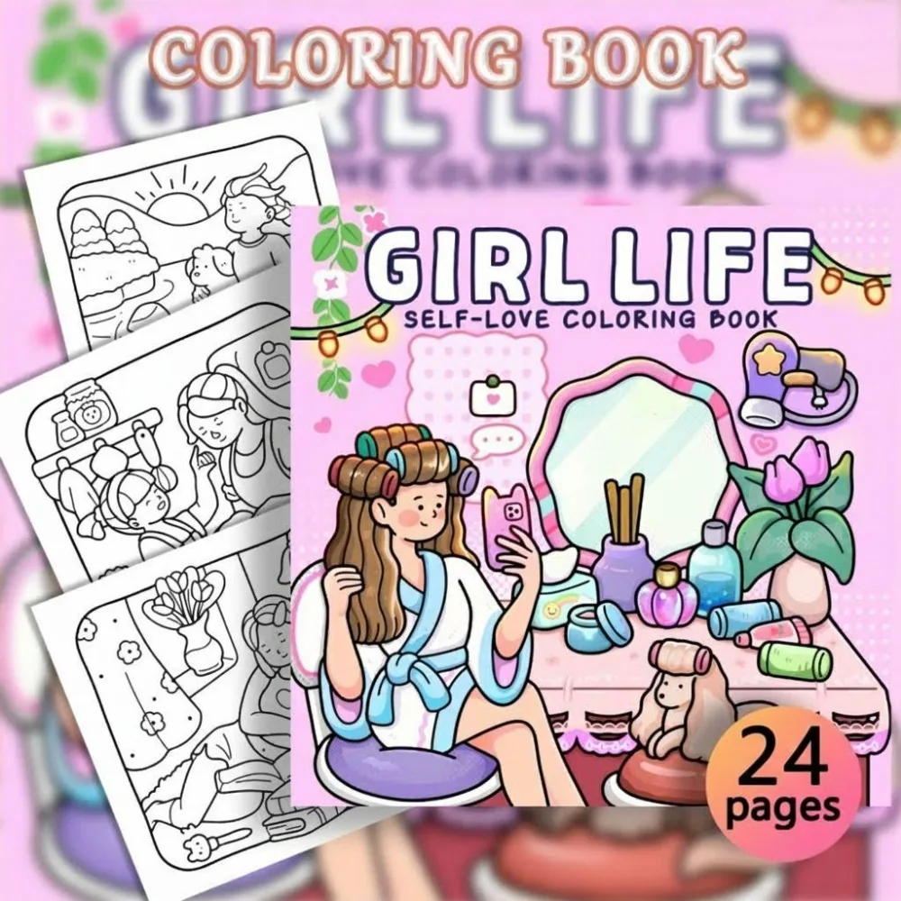 Girl Life Self Love Coloring Book 24 Pages Cozy Empowering Illustrations for Adults Stress Relief Relaxation Gift
Girl Life Self Love Coloring Book 24 Pages Cozy Empowering Illustrations for Adults Stress Relief Relaxation Gift