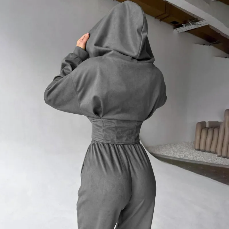 Spring and Autumn women's casual solid color long sleeved hooded cardigan jacket, sports lace up women's slim fit hoodie jacket
Spring and Autumn women's casual solid color long sleeved hooded cardigan jacket, sports lace up women's slim fit hoodie jacket