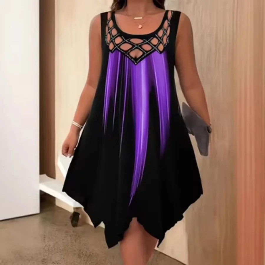 【New style】2026 summer new women's fashionable and elegant printed handmade hot drilling hollowed out sleeveless vest dress
【New style】2026 summer new women's fashionable and elegant printed handmade hot drilling hollowed out sleeveless vest dress
