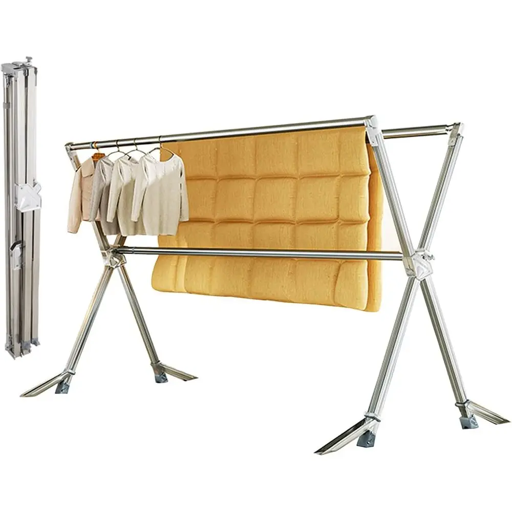 Indoor Outdoor Stainless Steel Clothes Drying Rack, Space-Saving Laundry Dryer with Windproof Support
Indoor Outdoor Stainless Steel Clothes Drying Rack, Space-Saving Laundry Dryer with Windproof Support