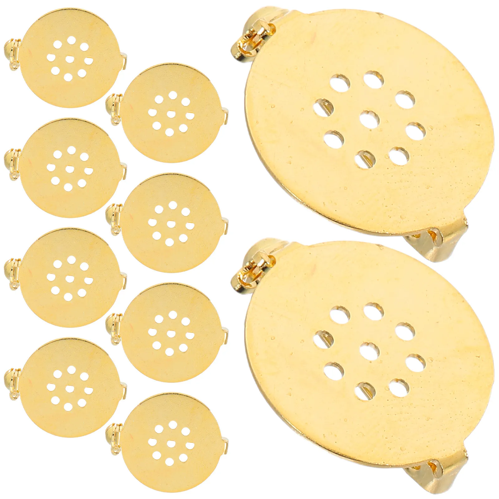 10 шт. круглых медных основ для брошей с 9 отверстиями и защелкой для самостоятельного изготовления украшений, корсажей и значков
10 шт. круглых медных основ для брошей с 9 отверстиями и защелкой для самостоятельного изготовления украшений, корсажей и значков
