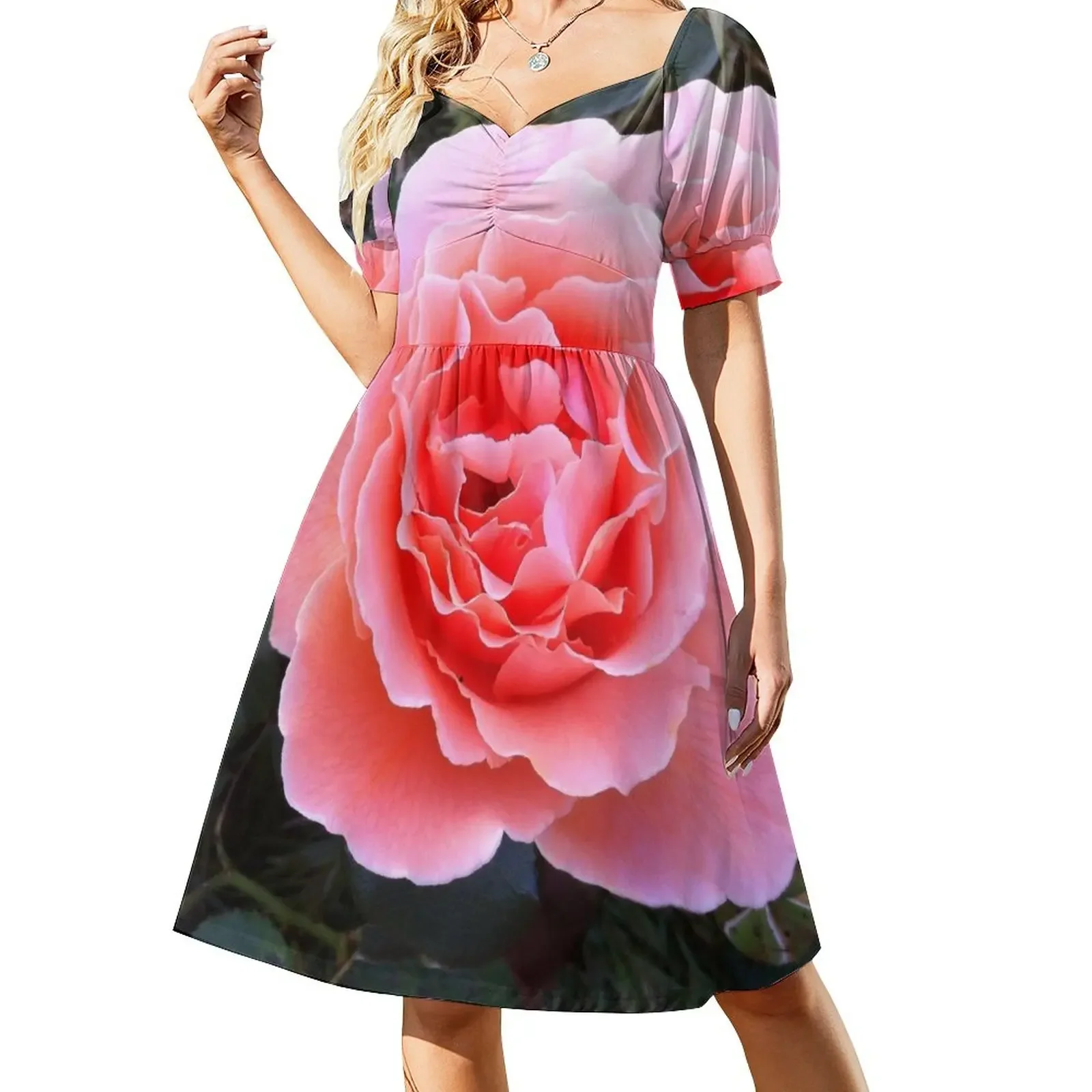 Peach Pink Rose Short-Sleeved Dress elegant women's dresses for wedding evening dress ladies women dresses Summer skirt
Peach Pink Rose Short-Sleeved Dress elegant women's dresses for wedding evening dress ladies women dresses Summer skirt