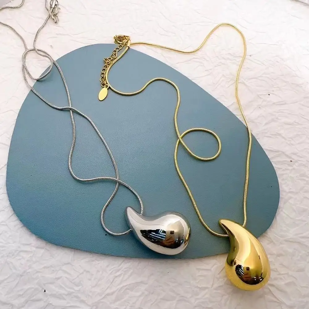 Vintage Teardrop Necklace Stainless Steel Plated Chunky Elegant Pendant Dome Necklaces Waterdrop Hollow
Vintage Teardrop Necklace Stainless Steel Plated Chunky Elegant Pendant Dome Necklaces Waterdrop Hollow