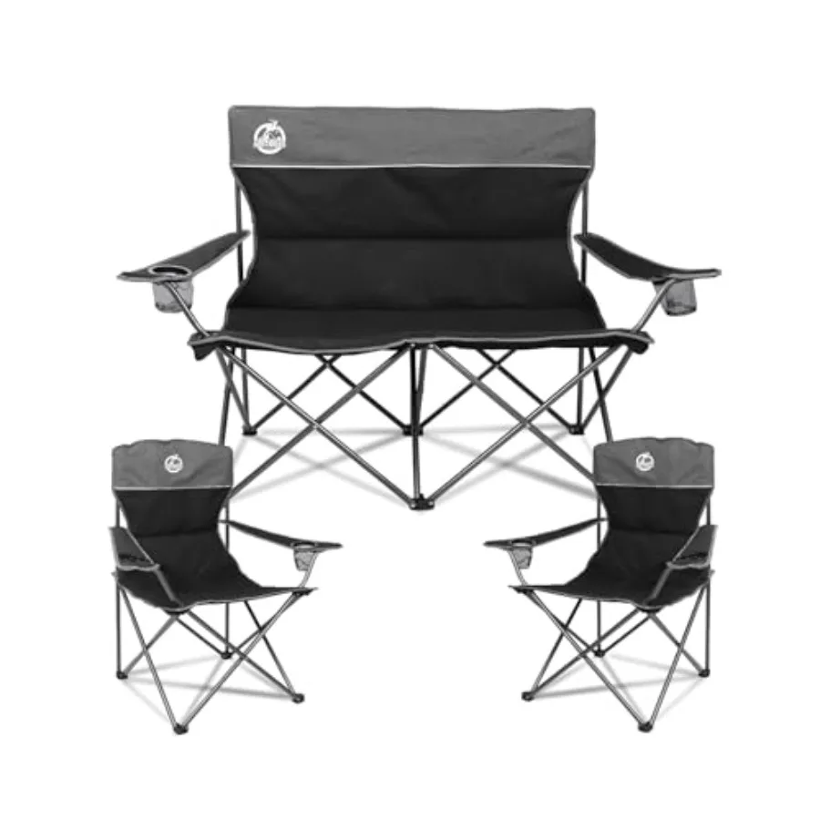 Outdoor Camping Chair Set of 3Folding Padded Camp Chair w/1 Sofa 2 Single Chairs Collapsible Conversation Set for Family Patio
Outdoor Camping Chair Set of 3Folding Padded Camp Chair w/1 Sofa 2 Single Chairs Collapsible Conversation Set for Family Patio