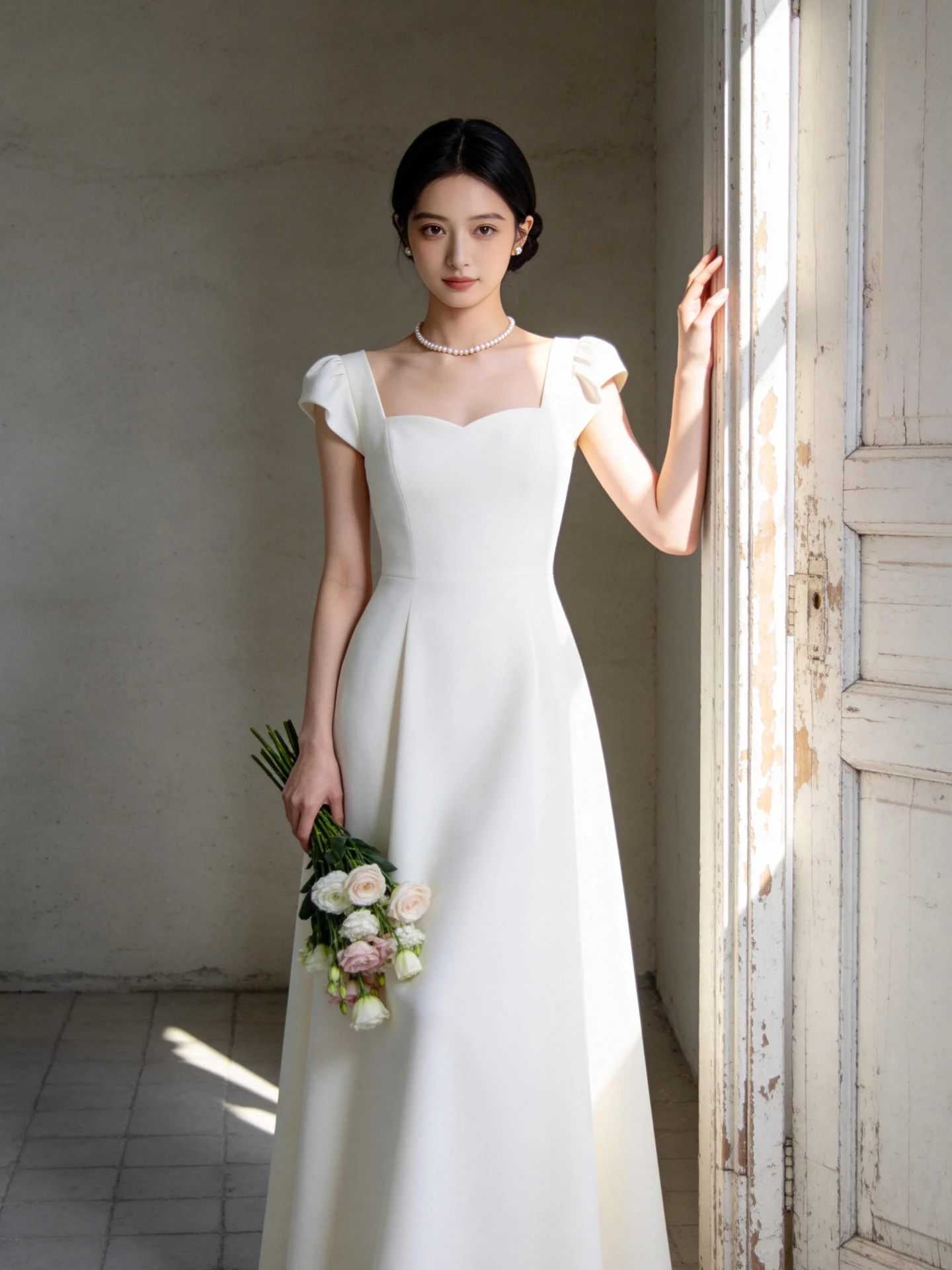 Elegant Hepburn Style Spring Summer Floral Print Dress with Flying Sleeves in Jade White for Birthday Wedding Ceremony
Elegant Hepburn Style Spring Summer Floral Print Dress with Flying Sleeves in Jade White for Birthday Wedding Ceremony